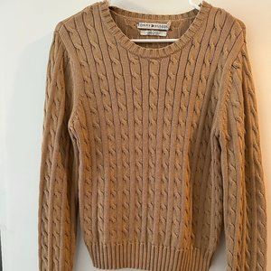 Tommy Hilfiger Crew Neck Nude/Tan Cable Knit Sweater